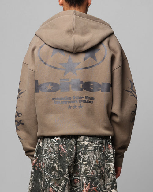 Loiter Solar Zip Hoodie Brown