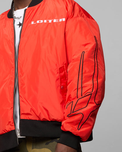 Loiter Cyber Reversible Bomber Jacket Red/Green