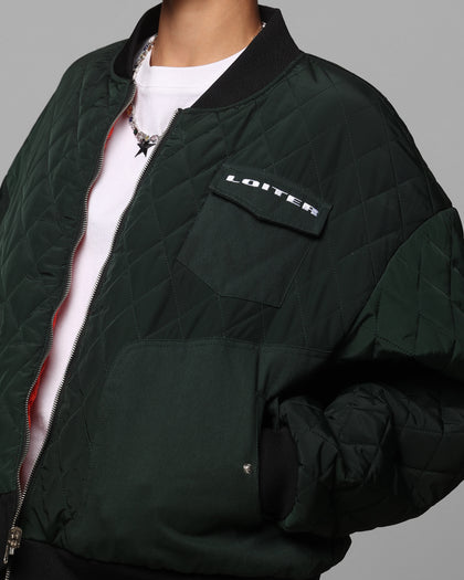 Loiter Cyber Reversible Bomber Jacket Red/Green