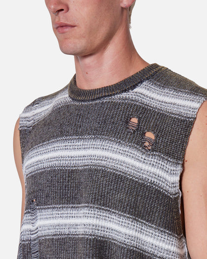 MNML Destroyed Pullover Shirt Black/White