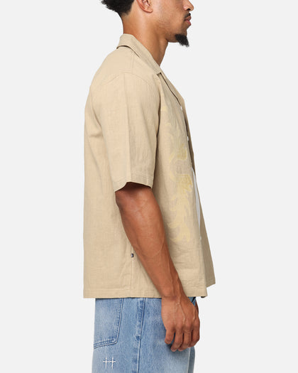 Saint Morta Flocka Button Up Shirt Tan
