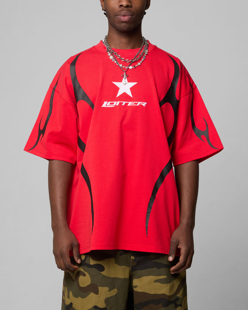 Loiter Trackstar T-Shirt Red | Culture Kings