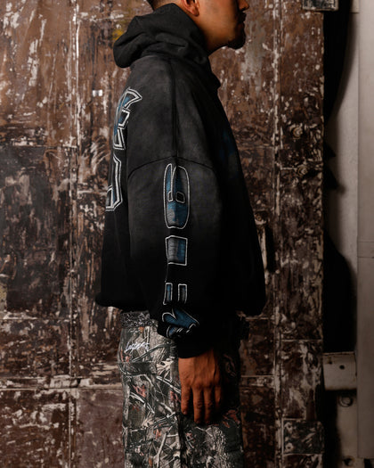 Loiter X WWE Stone Cold Premium Hoodie Vintage Black