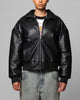 Loiter Solar Vegan Leather Varsity Jacket Black