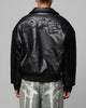 Loiter Solar Vegan Leather Varsity Jacket Black