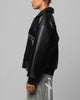 Loiter Solar Vegan Leather Varsity Jacket Black