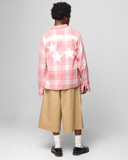 Loiter Solar Button Up Shirt Red Check