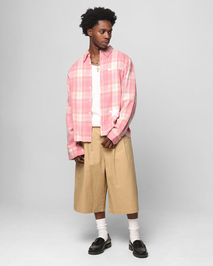 Loiter Solar Button Up Shirt Red Check