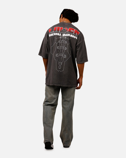 Loiter Digital Insanity Vintage Mock T-Shirt Charcoal