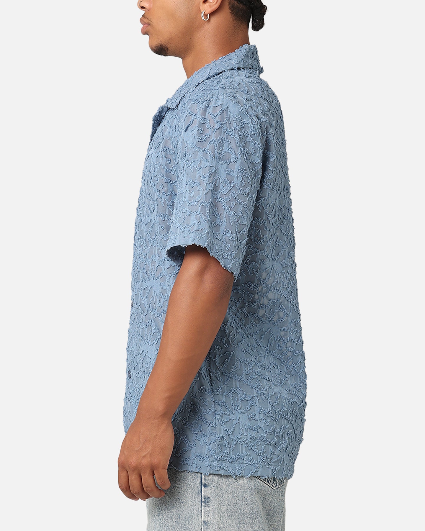 XXIII Sheer Daisy Button Up Shirt Floral Blue | Culture Kings