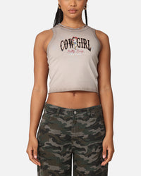 Betty Boop Women's Cowgirl Sunfade Tank Washed Brown