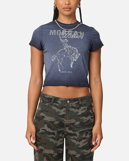 Morgan Wallen Women's Cowgirl Sunfade Baby T-Shirt Black Wash