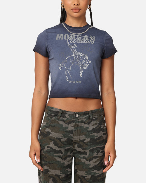 Morgan Wallen Women's Cowgirl Sunfade Baby T-Shirt Black Wash