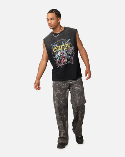 Guns N Roses Roses Sunfade Muscle Tank Black Wash