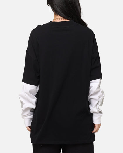 Carre Rosebowl Layered Long Sleeve T-Shirt Black/White