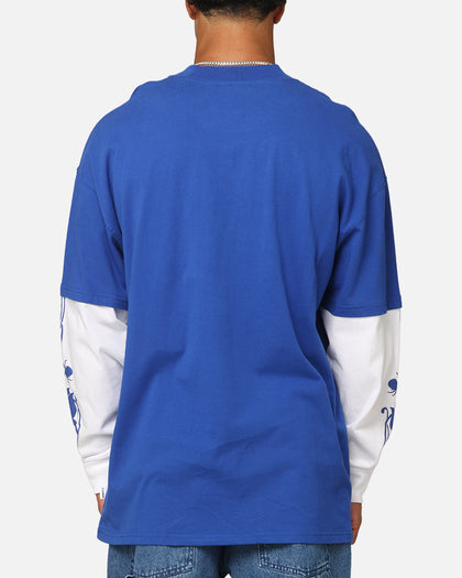 Carre Rosebowl Layered Long Sleeve T-Shirt Royal/White