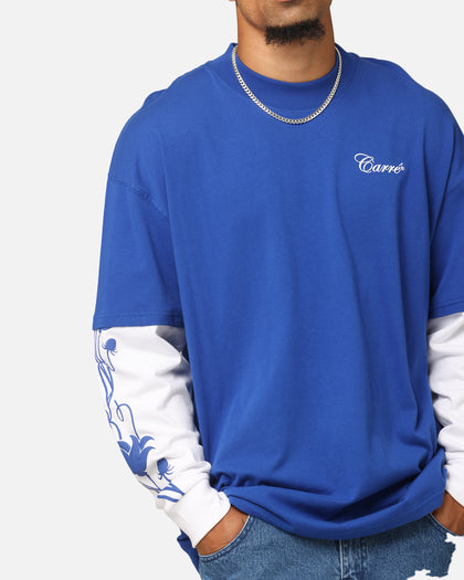 Carre Rosebowl Layered Long Sleeve T-Shirt Royal/White