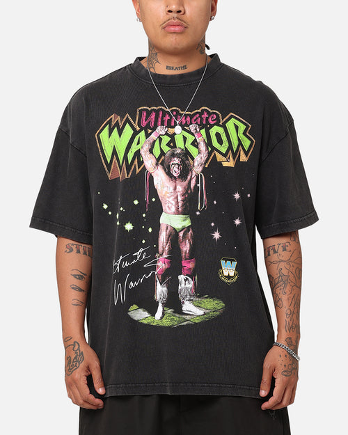 Culture Kings X WWE Ultimate Warrior Vintage T-Shirt Black Acidwash