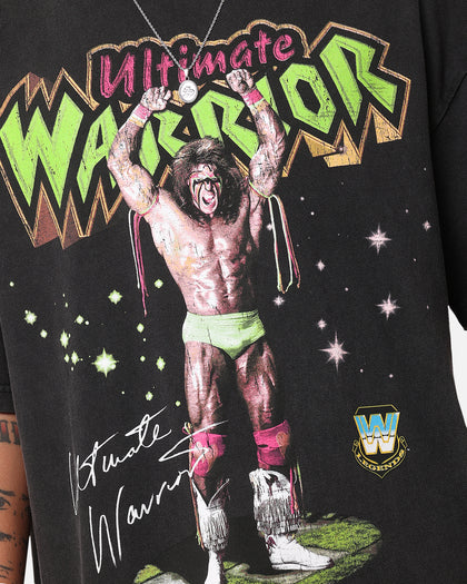 Culture Kings X WWE Ultimate Warrior Vintage T-Shirt Black Acidwash