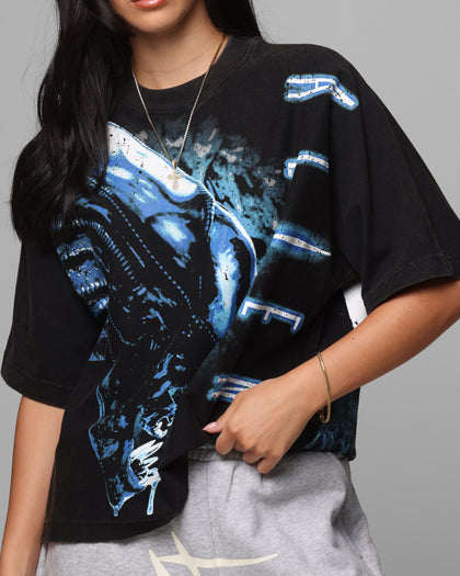 Loiter Alien It's War Boxy T-Shirt Washed Black