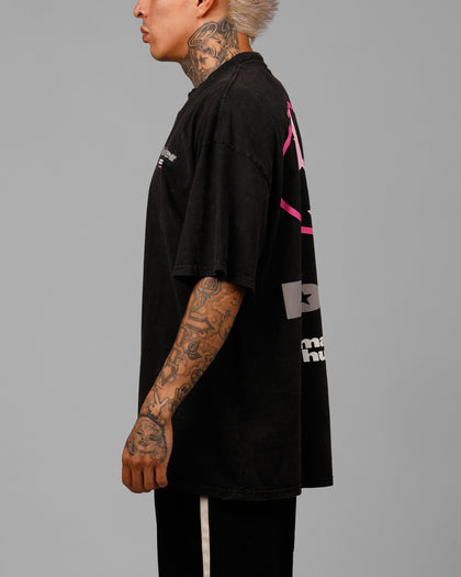 Loiter Star Child T-Shirt Black Acidwash