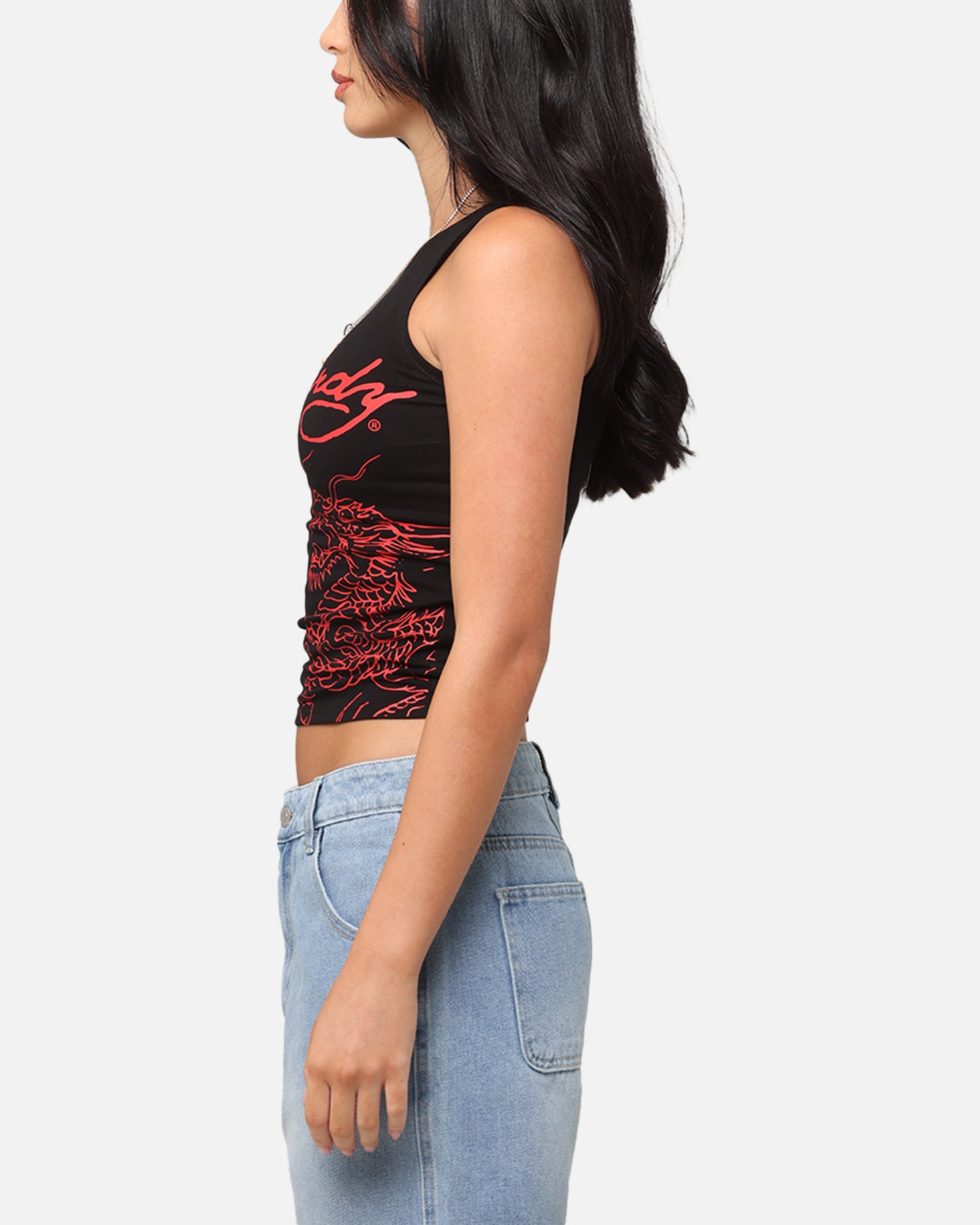 Ed Hardy Women's Dragon Tank Black/Red | Culture Kings