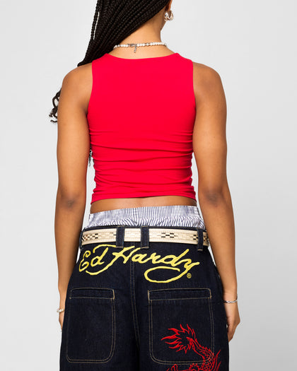 Ed Hardy Women's Dragon Tank Red