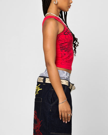 Ed Hardy Women's Dragon Tank Red