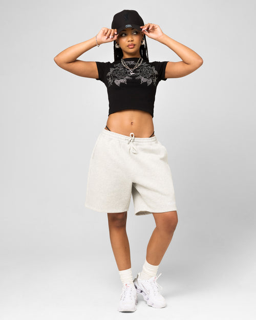 Ed Hardy Women's Rose Baby T-Shirt Black