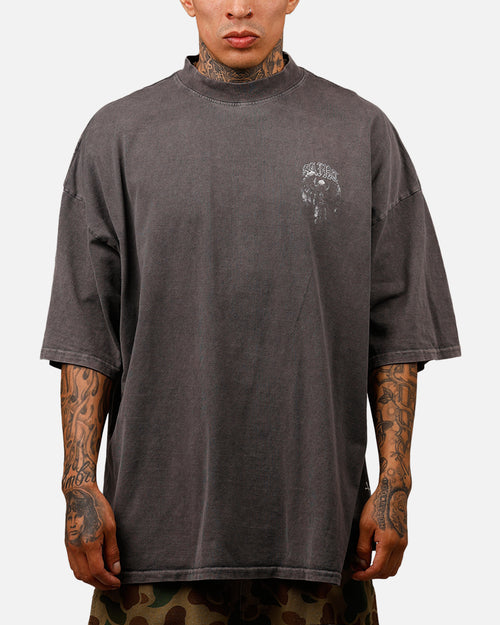 Saint Morta Baptista Mock Neck T-Shirt Washed Charcoal