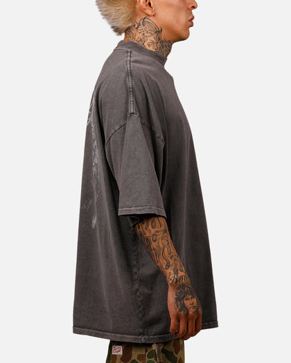 Saint Morta Baptista Mock Neck T-Shirt Washed Charcoal