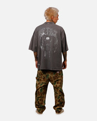 Saint Morta Baptista Mock Neck T-Shirt Washed Charcoal