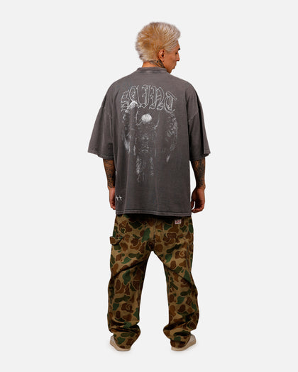 Saint Morta Baptista Mock Neck T-Shirt Washed Charcoal