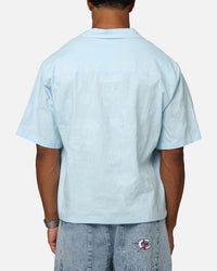 Carre Posy Button Up Shirt Light Blue/White
