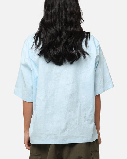 Carre Posy Button Up Shirt Light Blue/White
