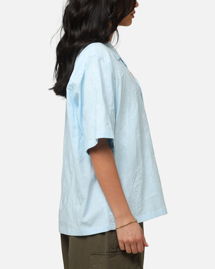 Carre Posy Button Up Shirt Light Blue/White