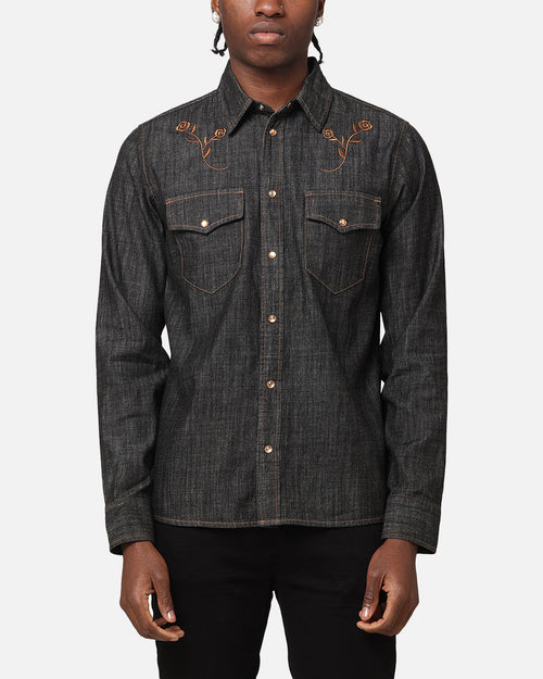 Saint Morta Rodeo Long Sleeve Denim Shirt Black