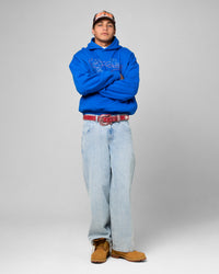 Ed Hardy Rhinestone Dragon Hoodie Blue