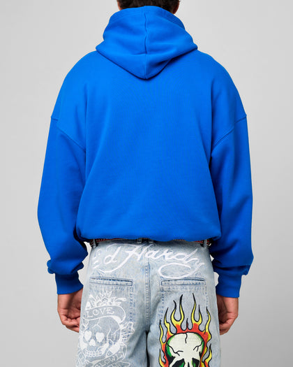 Ed Hardy Rhinestone Dragon Hoodie Blue