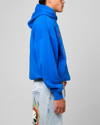 Ed Hardy Rhinestone Dragon Hoodie Blue