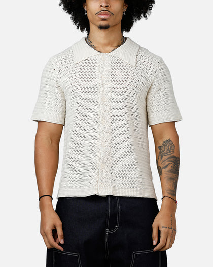 MNML Crochet Button Up Shirt Cream