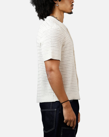 MNML Crochet Button Up Shirt Cream