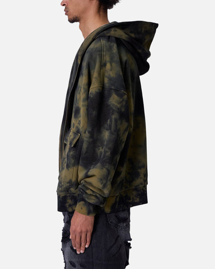 MNML Crumple Tie Dye Hodie Olive