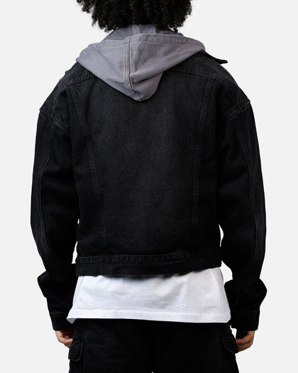 MNML Denim Dissolved Trucker Jacket Black/Grey