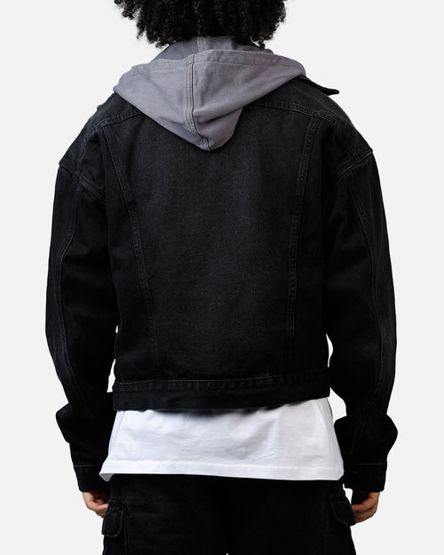 MNML Denim Dissolved Trucker Jacket Black/Grey