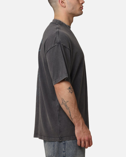Saint Morta Lucian Mock Neck T-Shirt Washed Charcoal