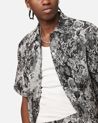 XXIII Denim Jacquard Button Up Shirt Black Denim