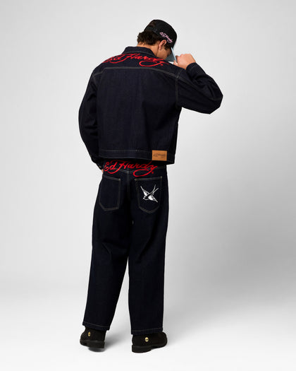 Ed Hardy Coach Denim Jacket Raw Indigo