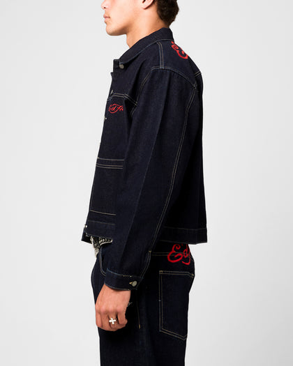 Ed Hardy Coach Denim Jacket Raw Indigo