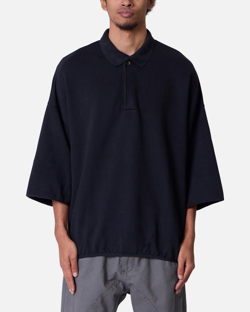 MNML Oversized Knit Polo Shirt Black